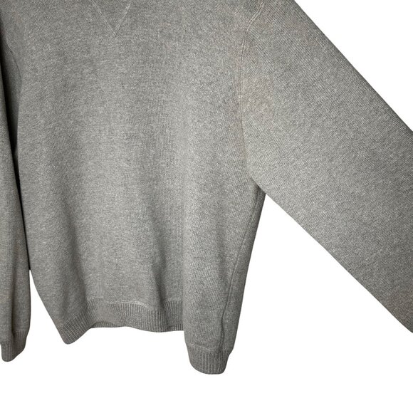 Vintage Eddie Bauer Gray 100% Cotton Knit Pullover Sweater Large - Picture 2 of 7
